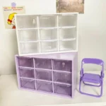 Schreibtisch-Organizer mit 9 Fächern – transparente Aufbewahrungsbox – Bild 4