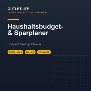 Smart Haushaltsbudget- & Sparplaner (Excel, DE & EN)