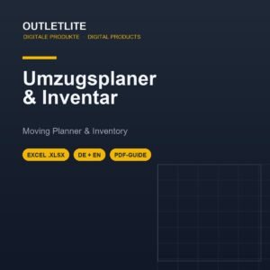 Umzugsplaner & Hausrat-Inventar (Excel, DE & EN)