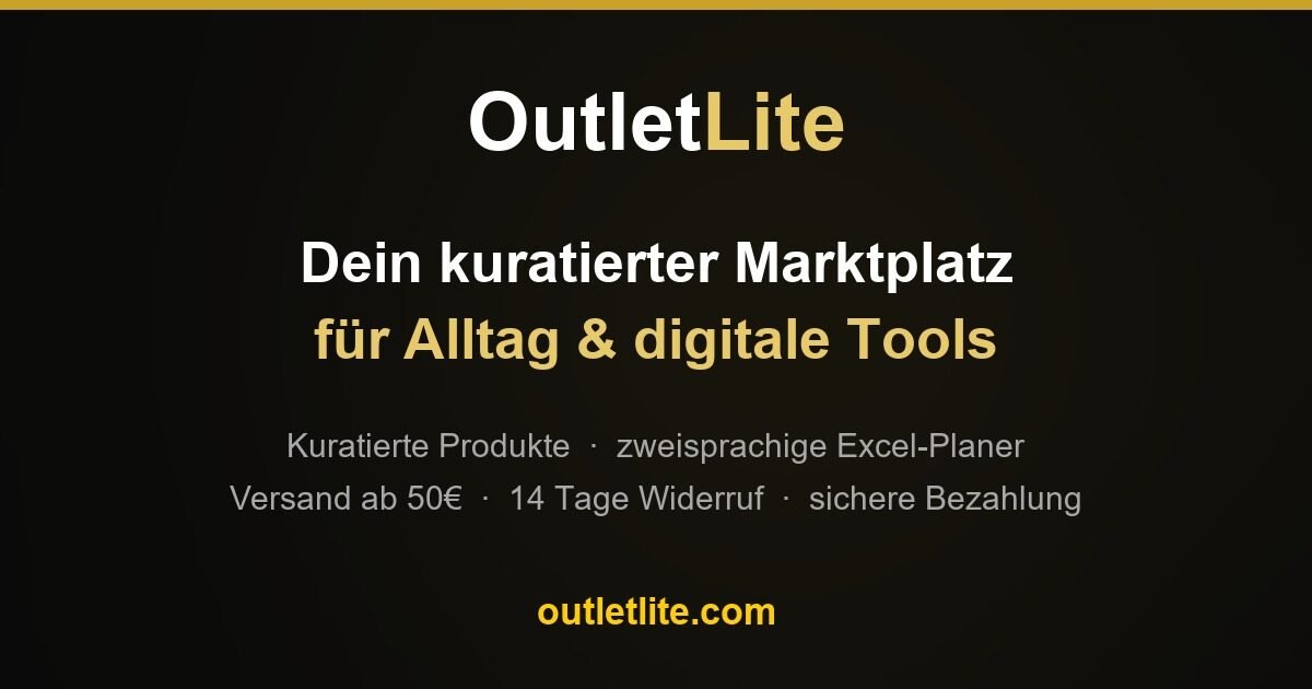 OutletLite Marktplatz für Alltag und digitale Tools