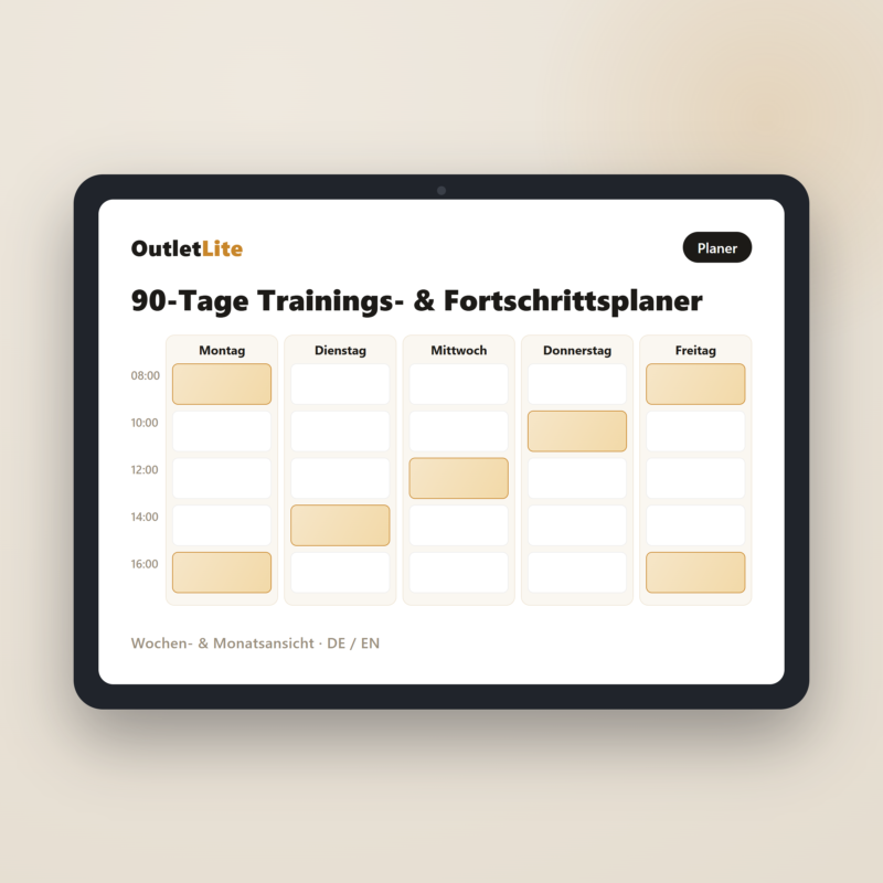 90-Tage Trainings- & Fortschrittsplaner