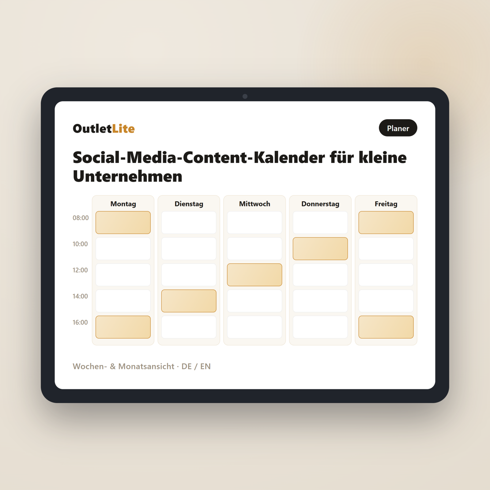 Social-Media-Content-Kalender für kleine Unternehmen – Produktvorschau Social-Media-Content-Kalender für kleine Unternehmen