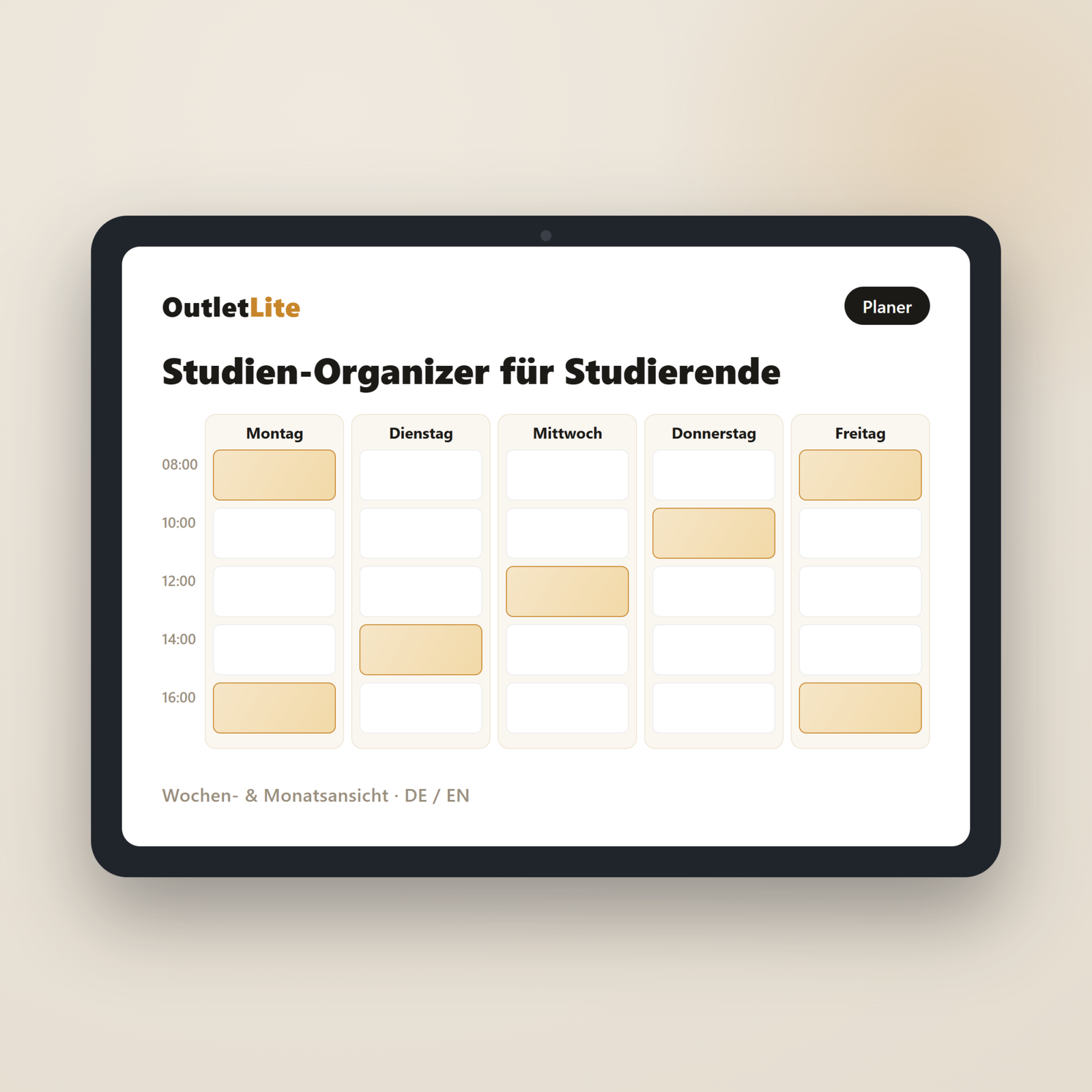 Studien-Organizer für Studierende – Produktvorschau Studien-Organizer für Studierende
