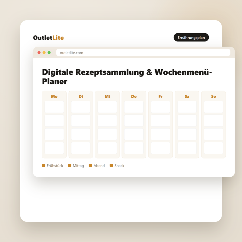 Digitale Rezeptsammlung & Wochenmenü-Planer