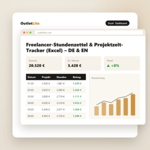 Freelancer-Stundenzettel & Projektzeit-Tracker (Excel) – DE & EN
