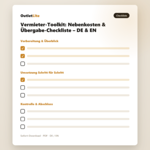 Vermieter-Toolkit: Nebenkosten & Übergabe-Checkliste – DE & EN