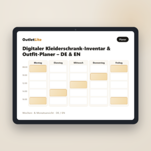 Digitaler Kleiderschrank-Inventar & Outfit-Planer – DE & EN