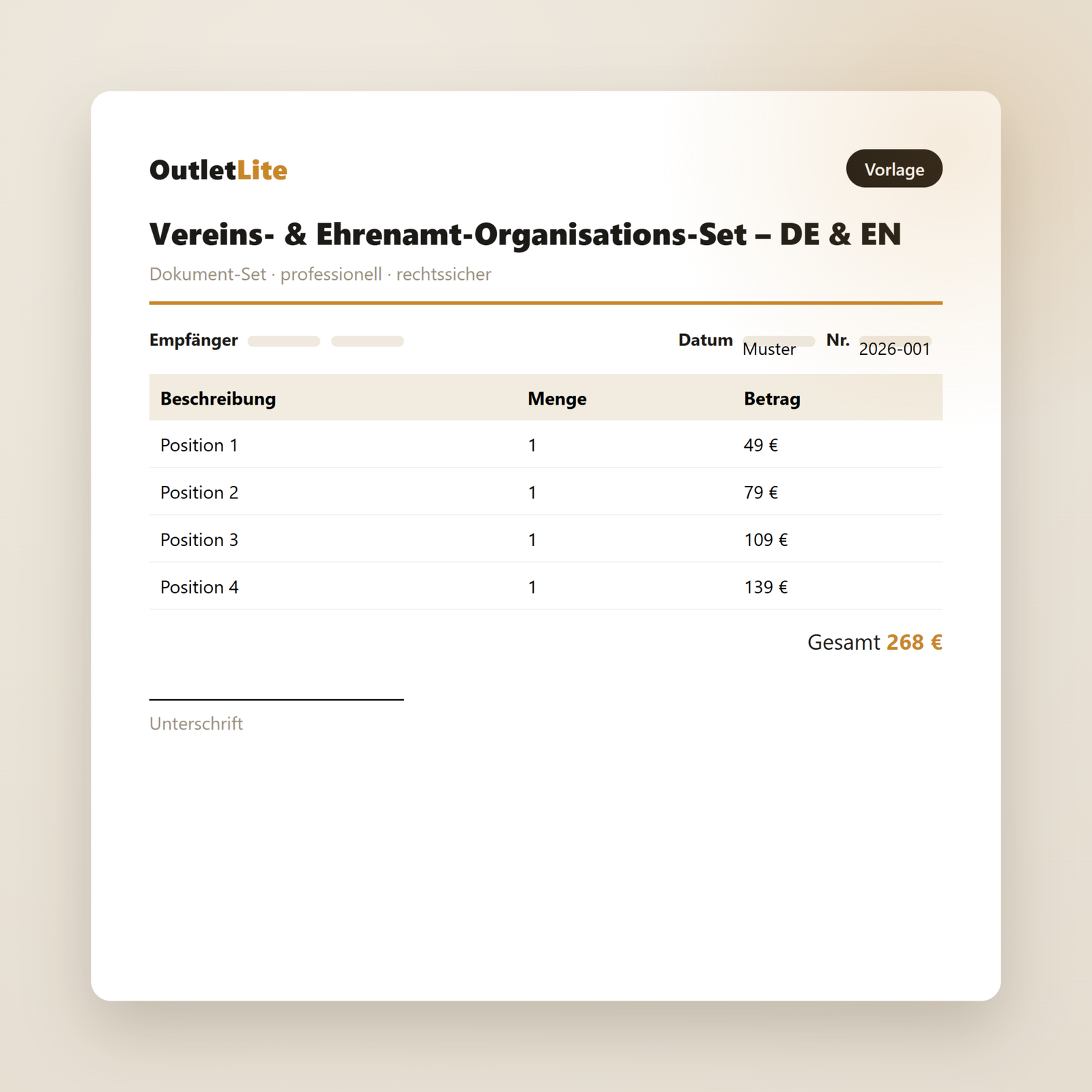 Vereins- & Ehrenamt-Organisations-Set – DE & EN – Produktvorschau Vereins- & Ehrenamt-Organisations-Set – DE & EN