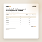 Auto-Verkaufs-Set: Kaufvertrag & Übergabeprotokoll – DE & EN