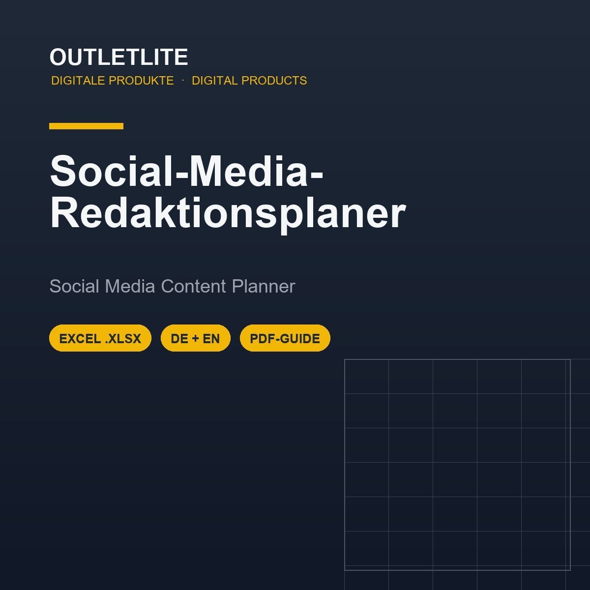 Social-Media-Redaktionsplaner für kleine Unternehmen (Excel, DE & EN) Social-Media-Redaktionsplaner für kleine Unternehmen (Excel, DE & EN)