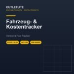 Fahrzeug-Wartung, Kraftstoff- & Kostentracker (Excel, DE & EN)