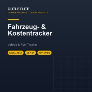 Fahrzeug-Wartung, Kraftstoff- & Kostentracker (Excel, DE & EN)