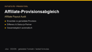 Affiliate-Provisionsabgleich | Affiliate Payout Audit